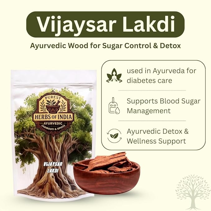 Herbs of India Vijaysar Lakdi – Herbal Sugar Support – ₹599